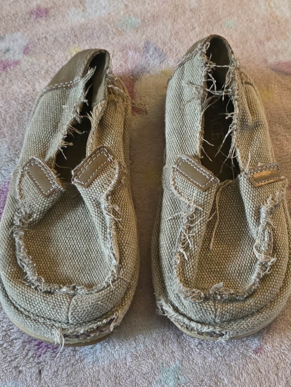 The Children's Place Tan Frayed Canvas Moccasin Slip-Ons